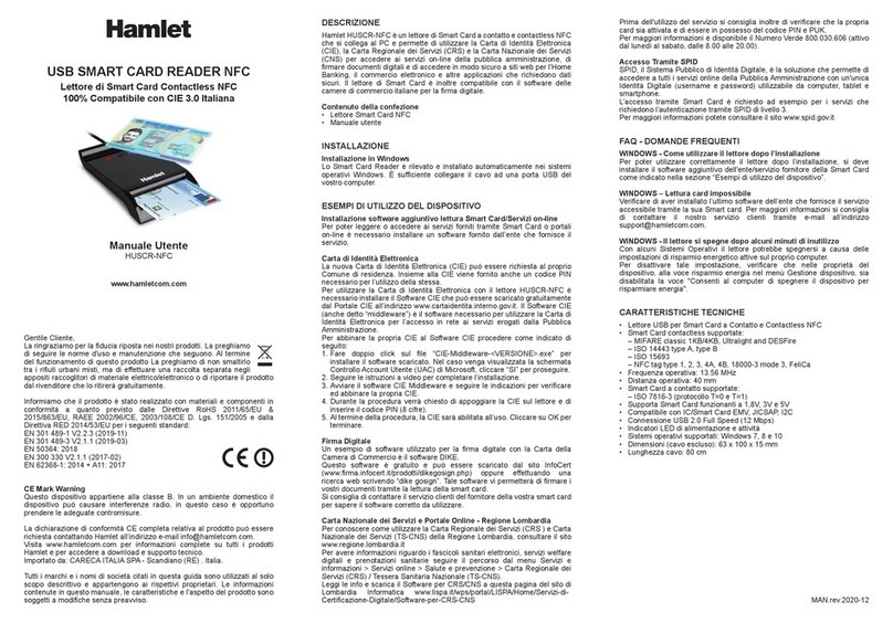 Hamlet HUSCR-NFC user manual