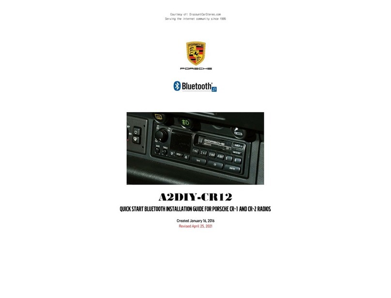Porsche A2DIY-CR12 Quick Start Bluetooth Installation Guide