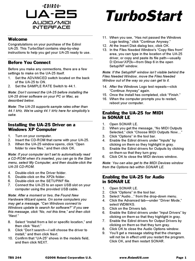 Edirol UA-25 User manual