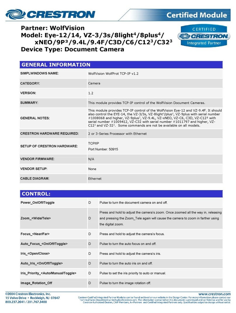 Crestron Eye-12 User manual