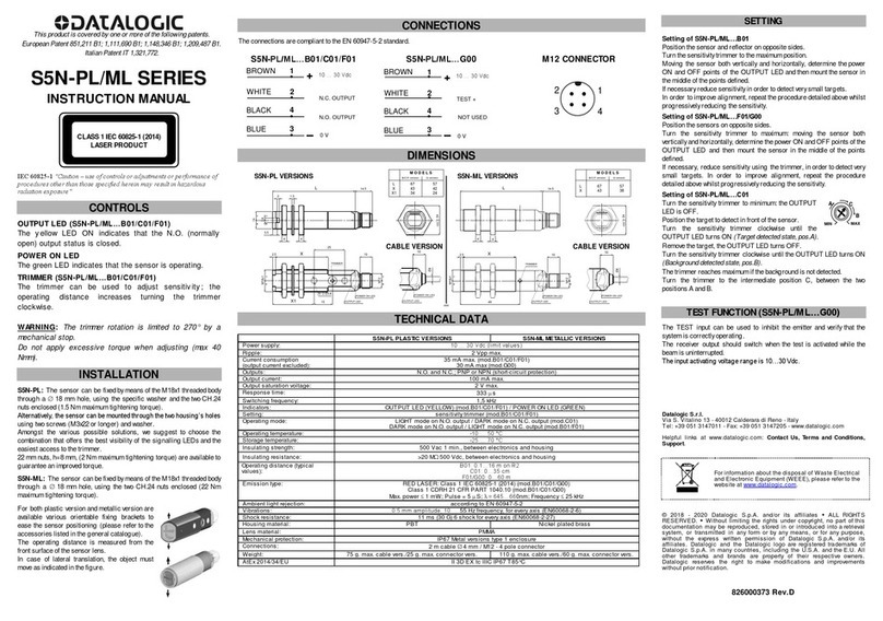 Datalogic S5N-PL Series instruction manual