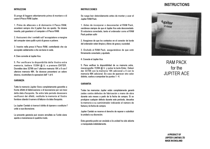 Jupiter RAM PACK User manual