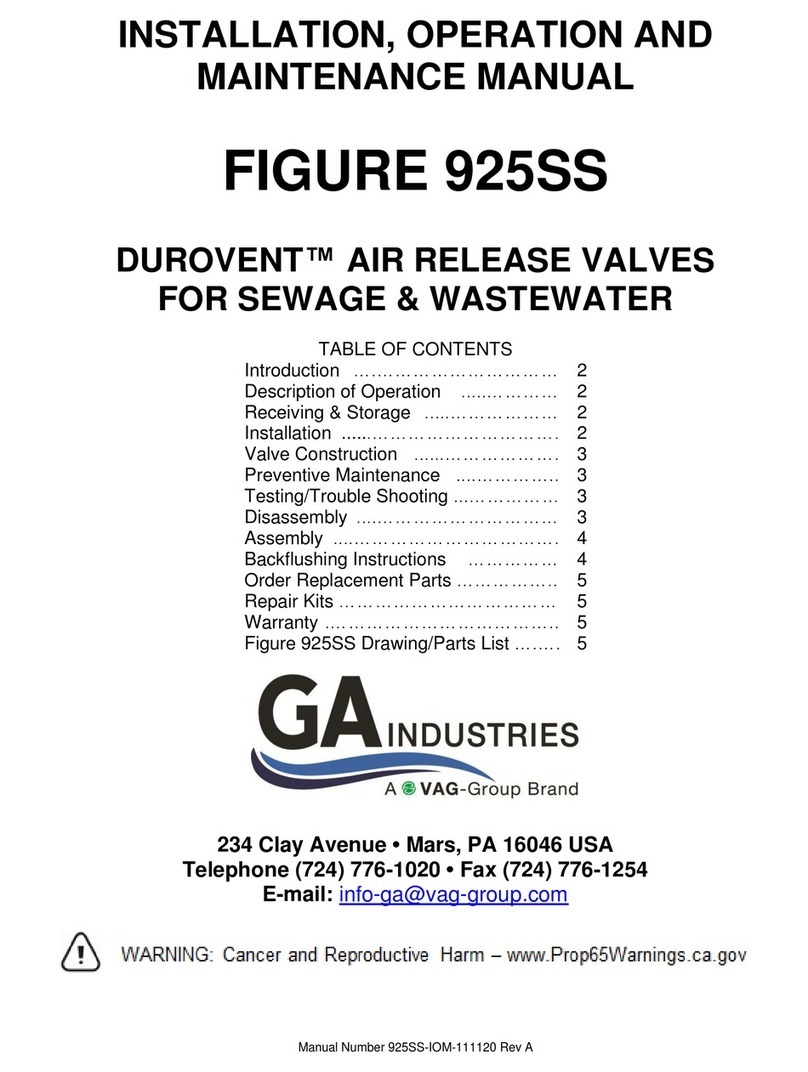 GA DUROVENT FIGURE 925SS Installation, operation and maintenance manual