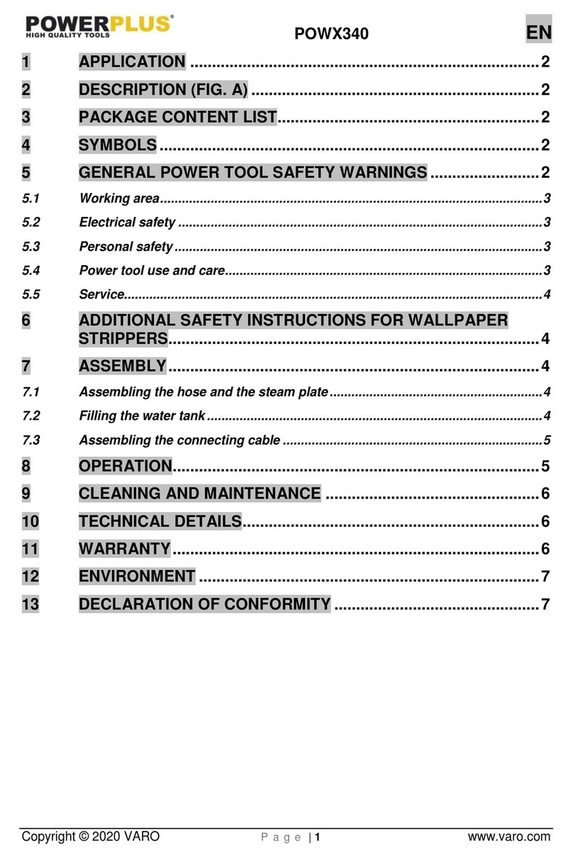 Powerplus POWX340 quick start guide