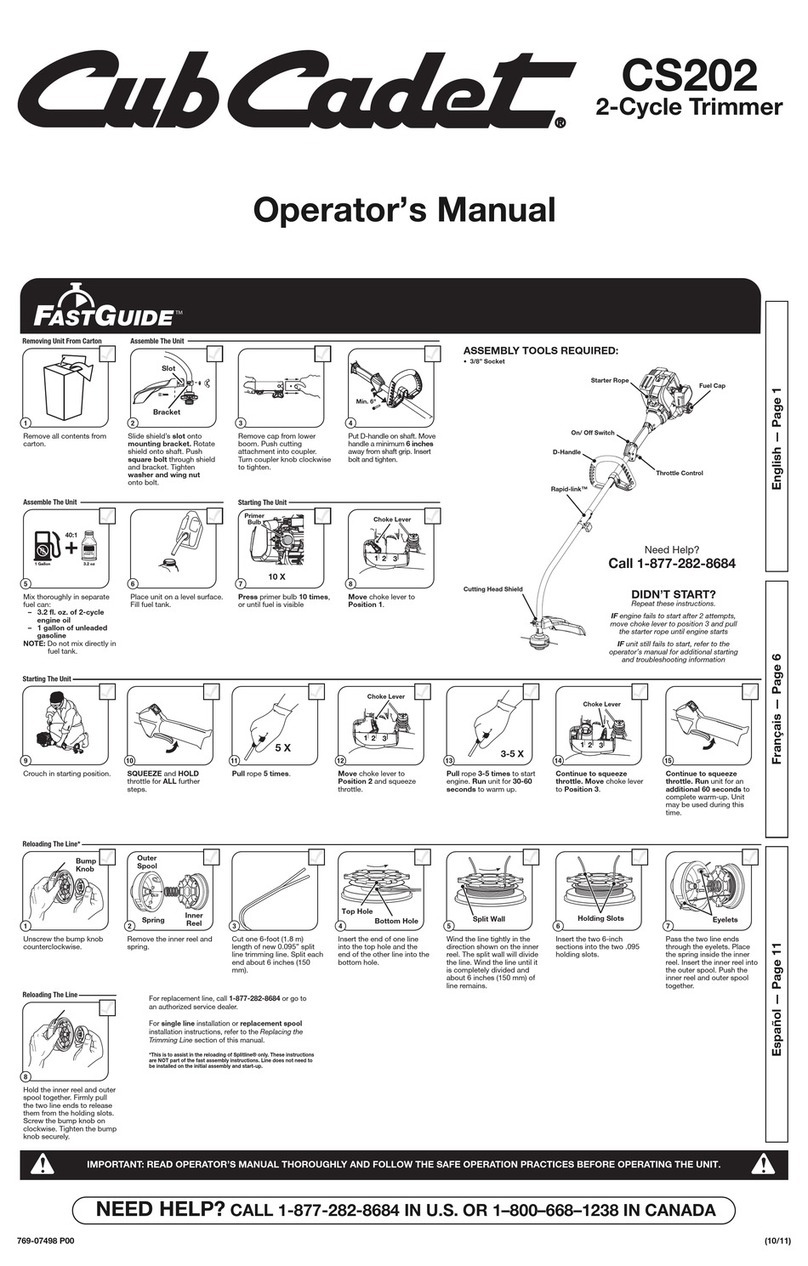 Cub Cadet CS 202 User manual
