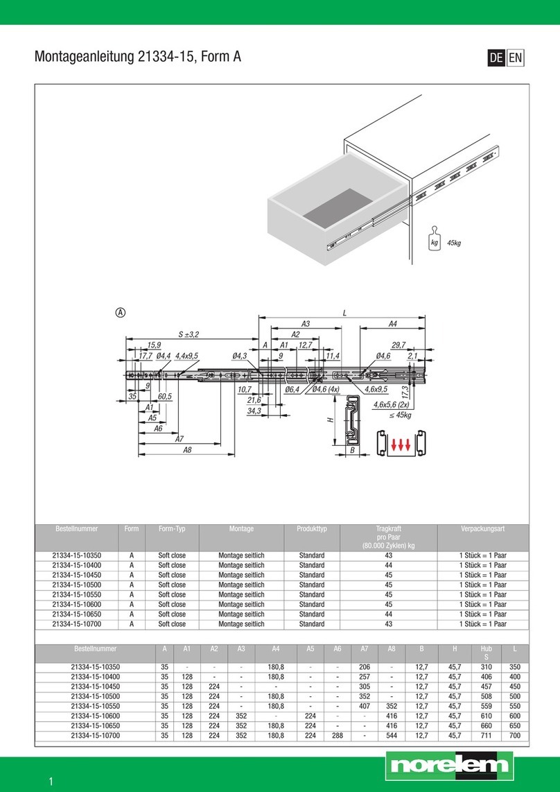 norelem 21334-15 Installation instruction norelem 21334-15 Installation instruction