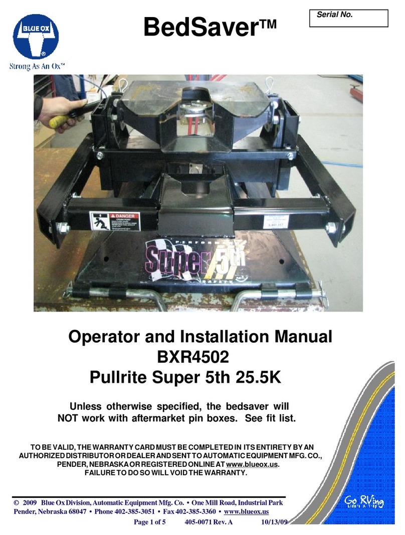 Blue Ox BedSaver BXR4502 User manual Blue Ox BedSaver BXR4502 User manual