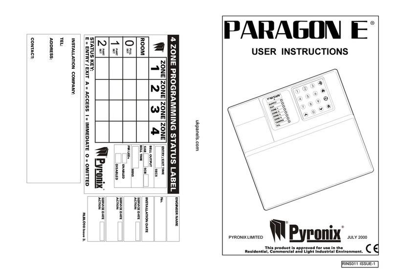 Pyronix PARAGON E User instructions