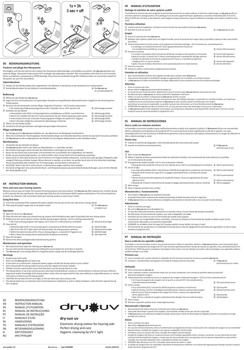 flow-med dry-sun uv instruction manual