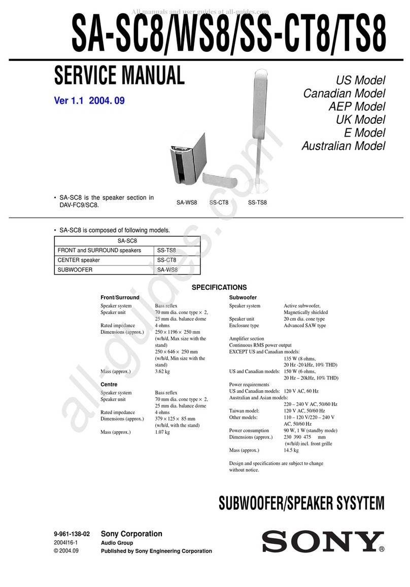 Sony SA-SC8 User manual