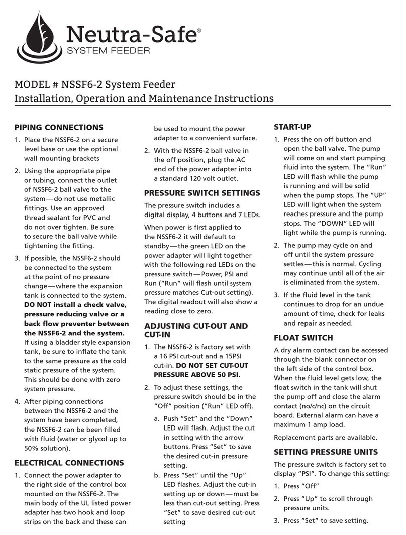 Neutrasafe NSSF6-2 Installation, operation and maintenance instructions