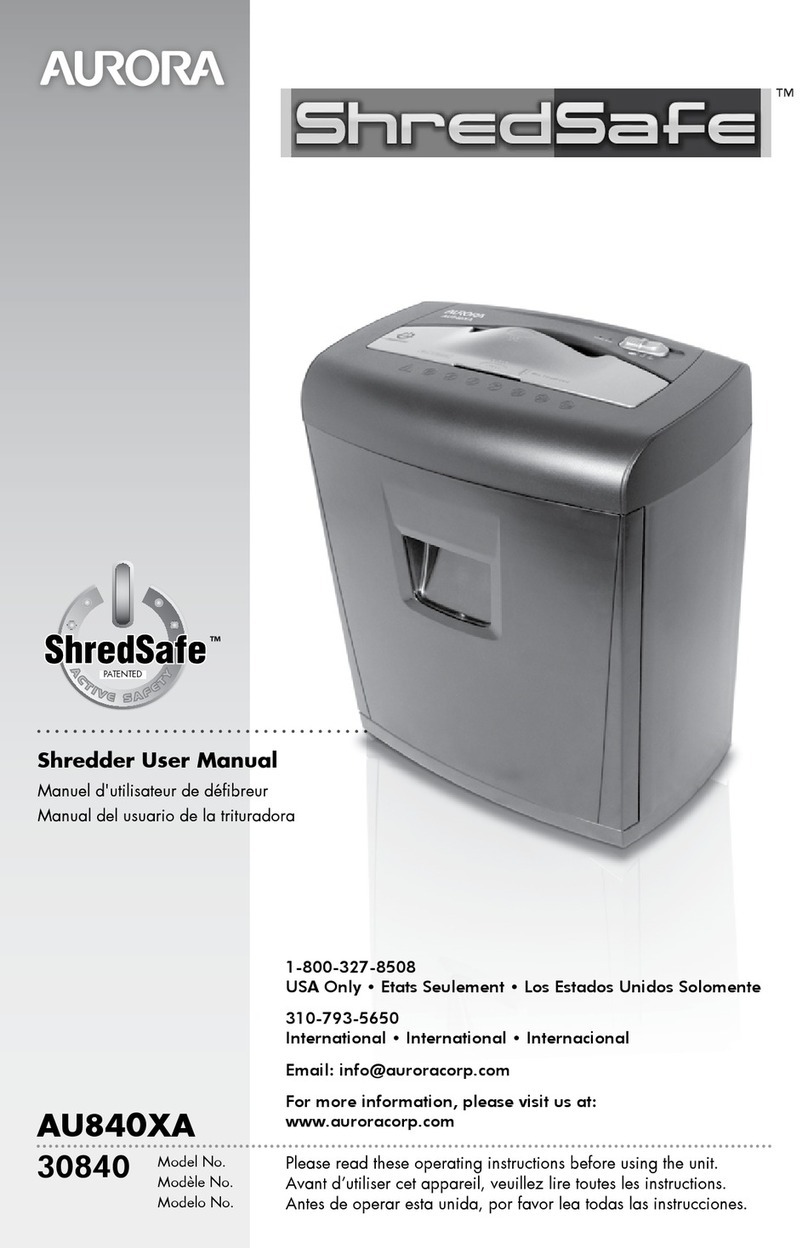 Aurora ShredSafe AU840XA user manual