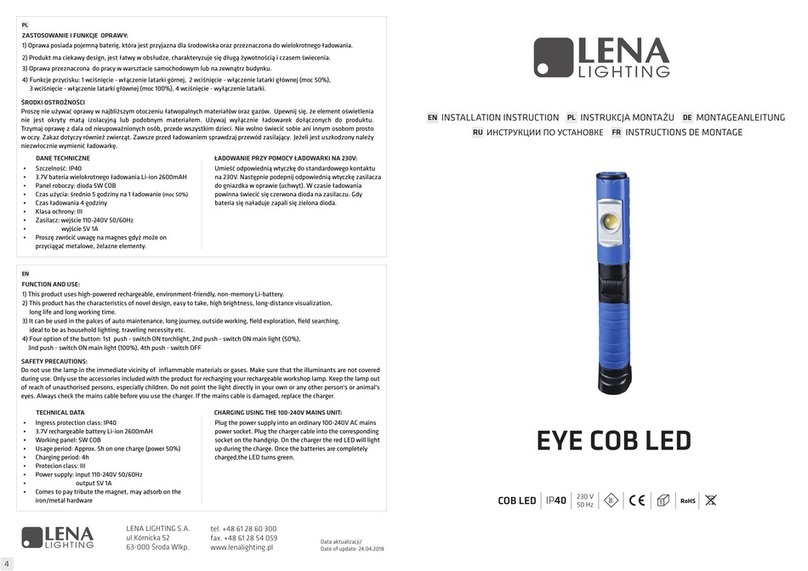 Lena Lighting EYE COB LED User manual