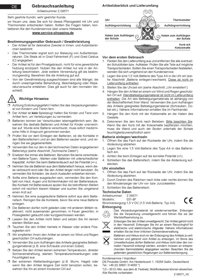 DS Produkte 031-8F User manual DS Produkte 031-8F User manual