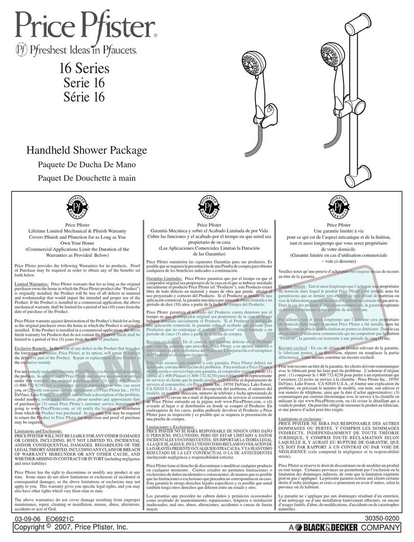 Black & Decker Price Pfister 16 Series manual