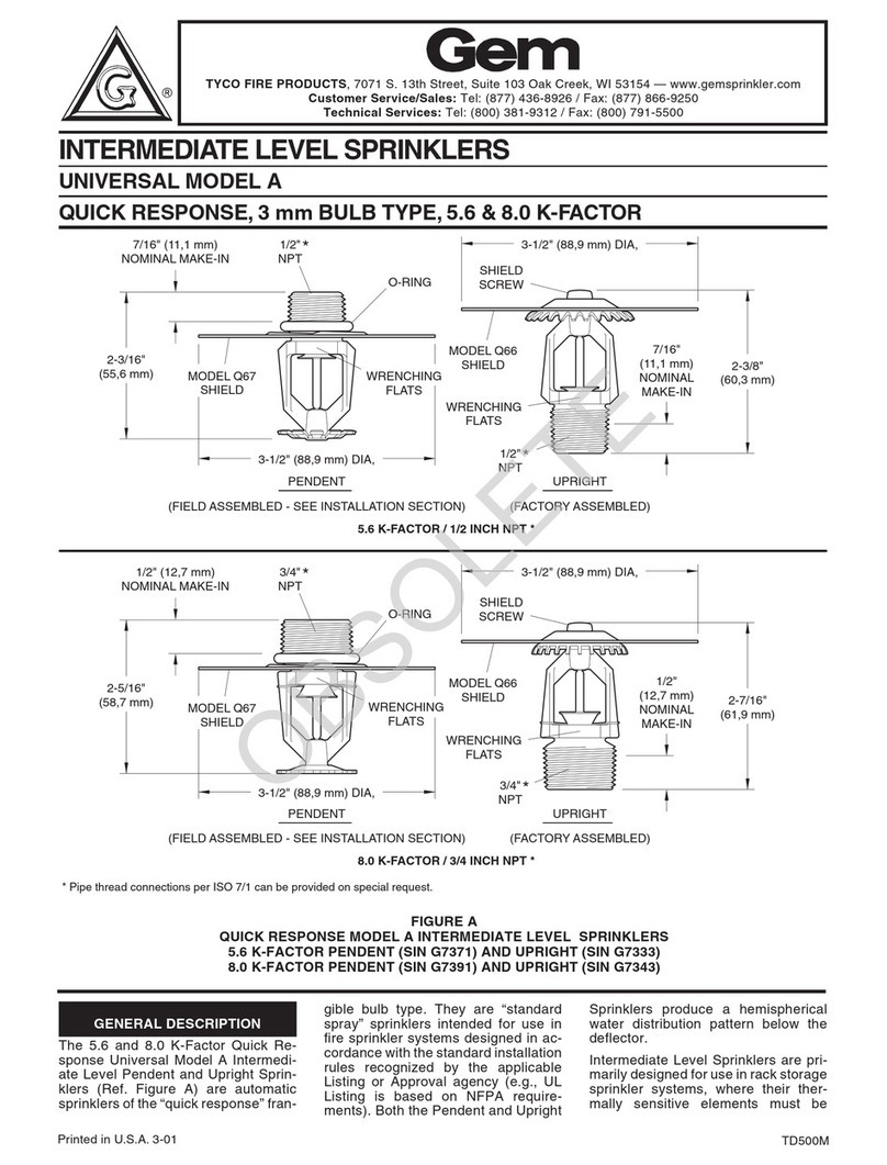 Tyco Fire Product Gem A instruction manual