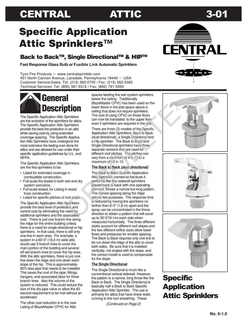 Tyco Fire Product CENTRAL Attic instruction manual
