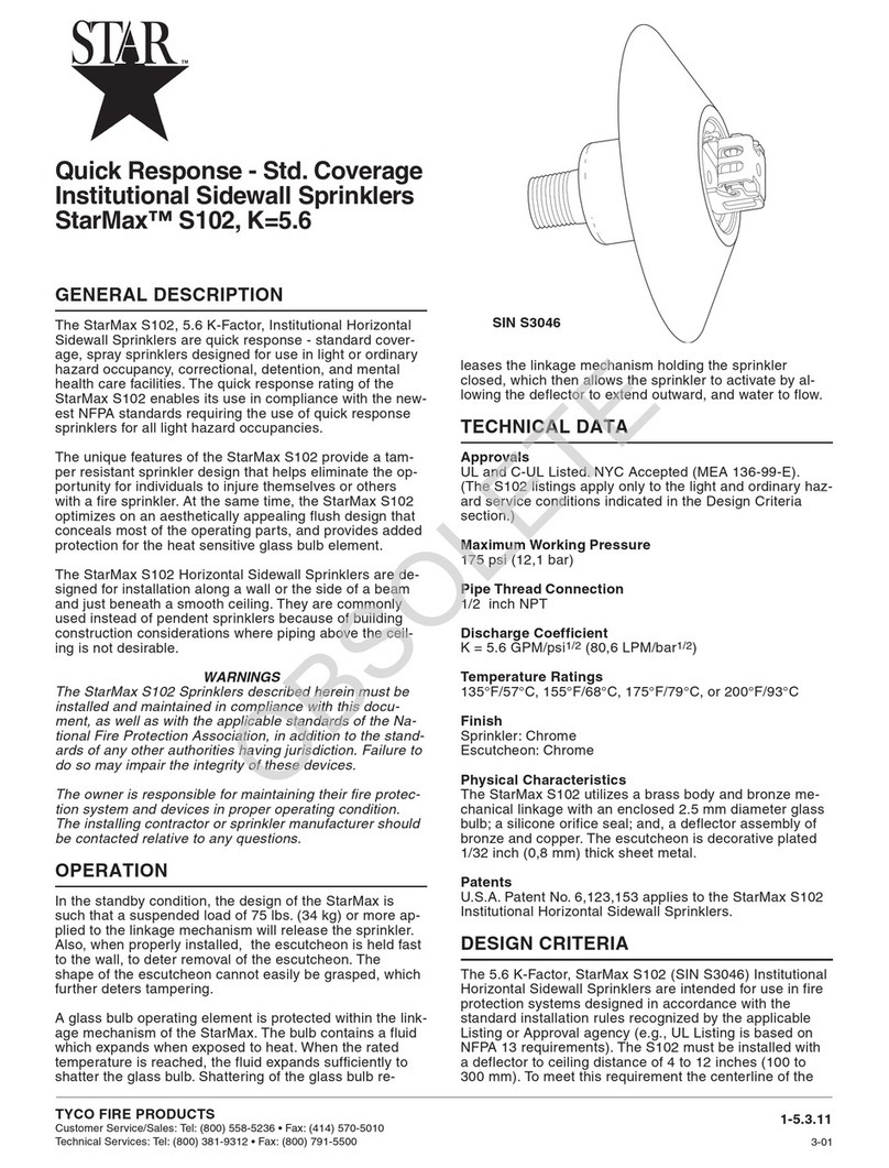 Tyco Fire Product Star StarMax S102 instruction manual