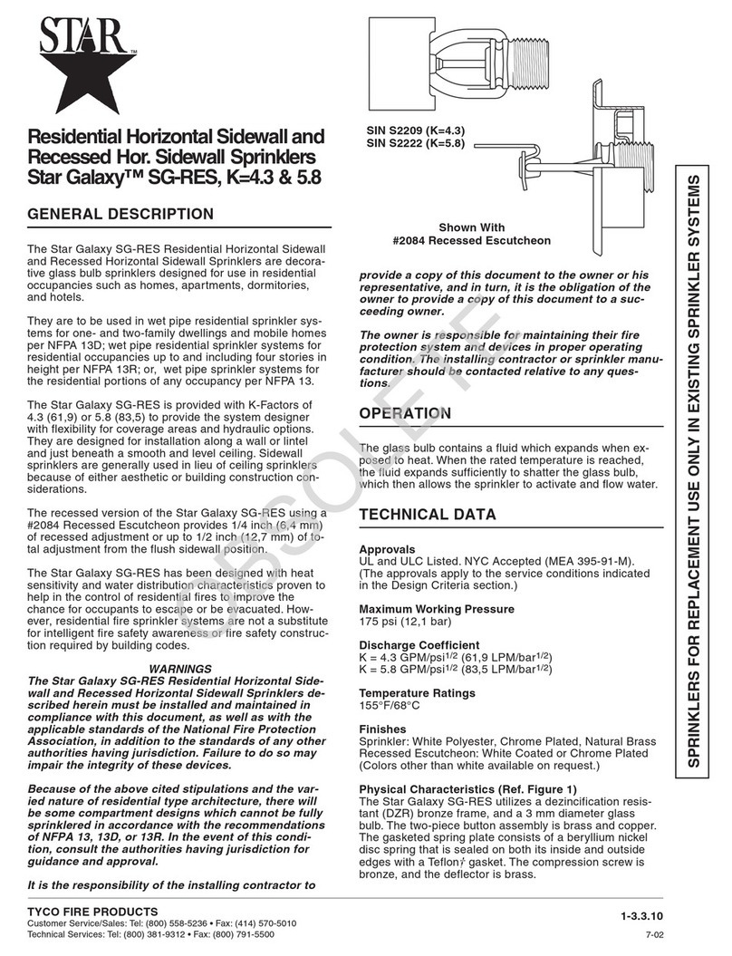 Tyco Fire Product Star Galaxy SG-RES instruction manual Tyco Fire Product Star Galaxy SG-RES instruction manual