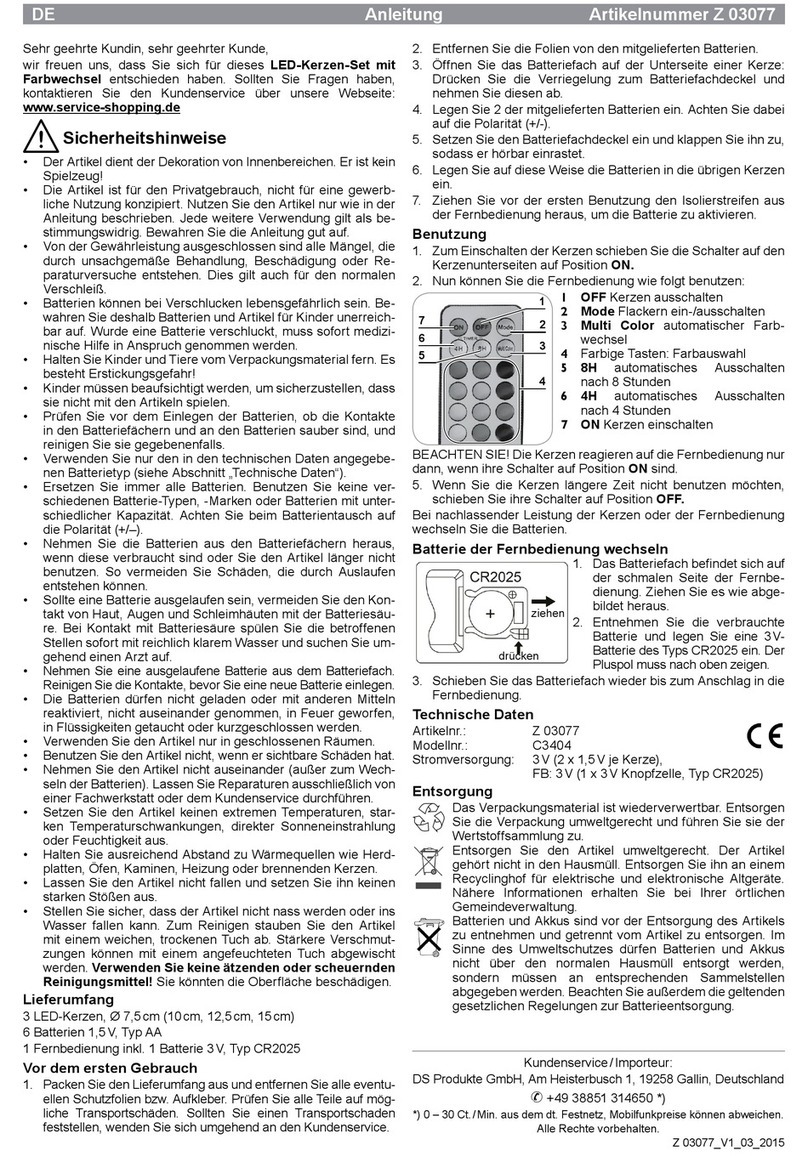 DS Produkte C3404 User manual