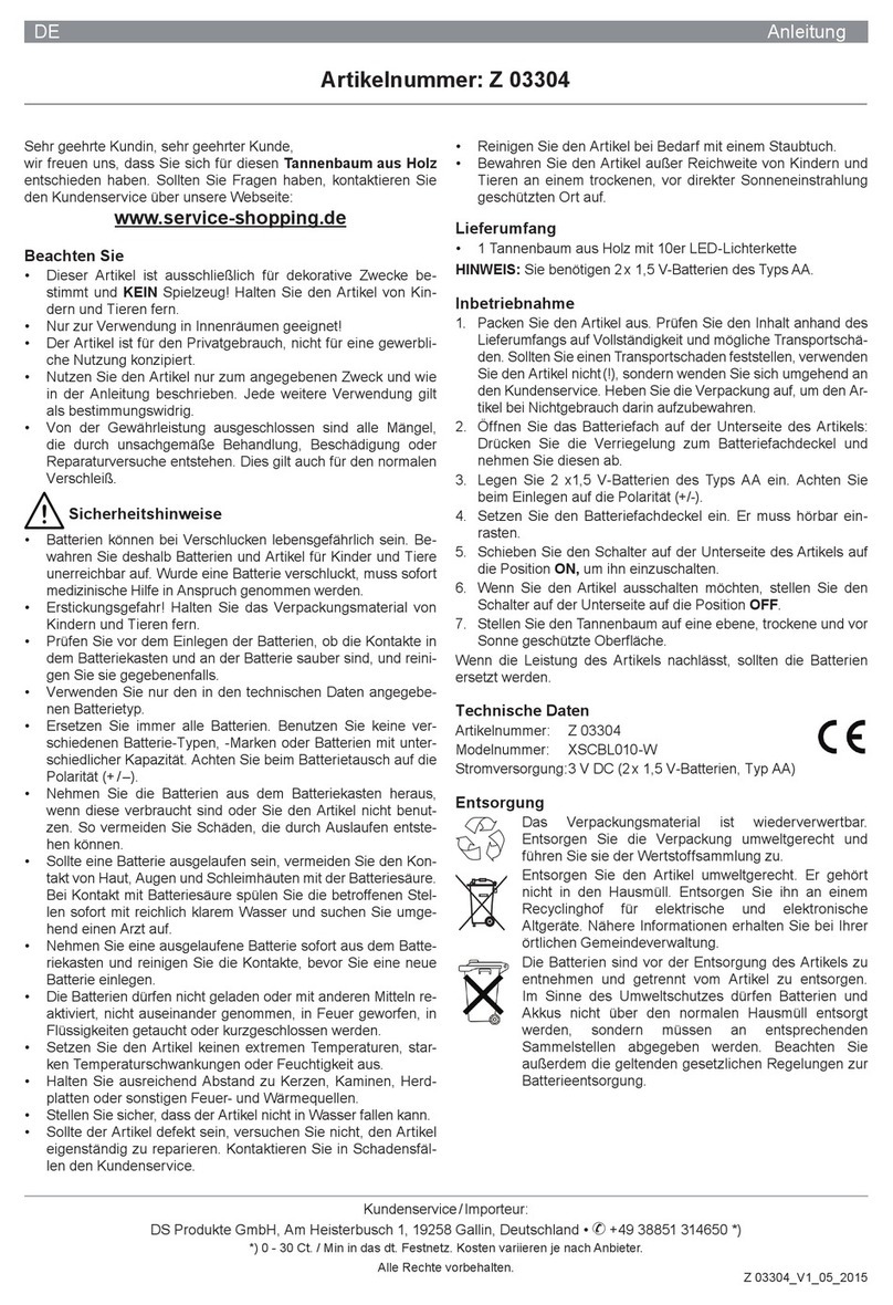 DS Produkte XSCBL010-W instructions