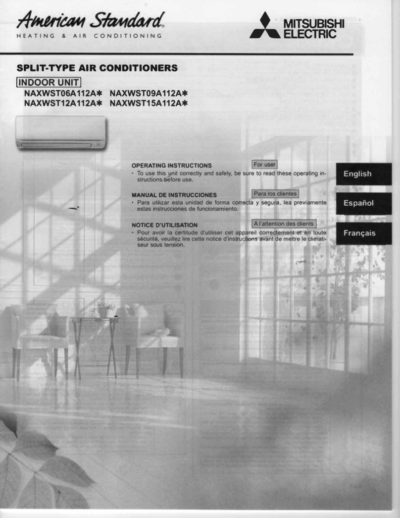 Mitsubishi Electric American Standart NAXWST06A 112A Series User manual Mitsubishi Electric American Standart NAXWST06A 112A Series User manual