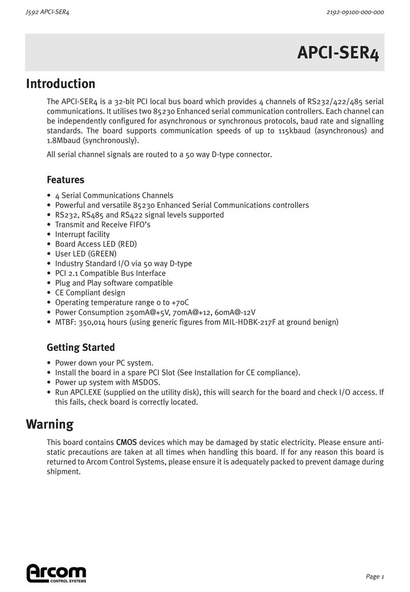 Arcom APCI-SER4 User manual