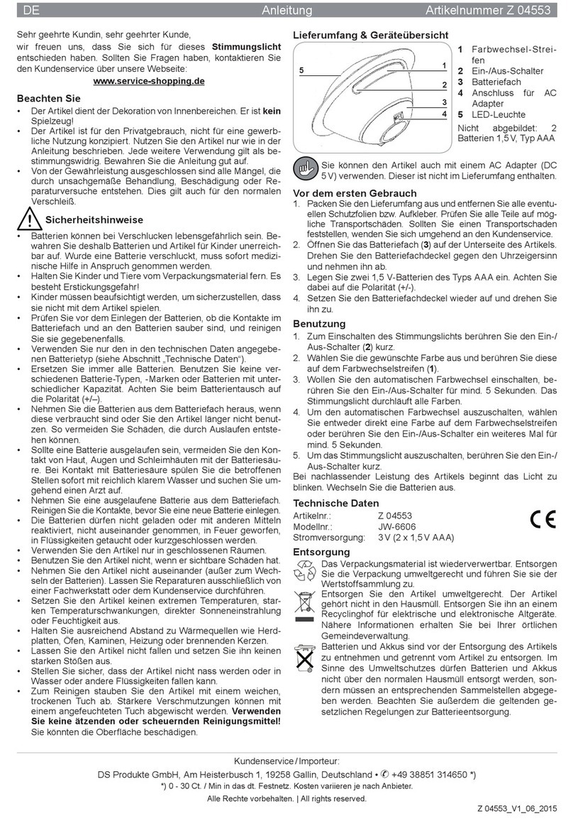 DS Produkte JW-6606 instructions
