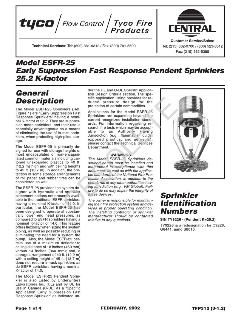 Tyco Fire Product CENTRAL ESFR-25 instruction manual
