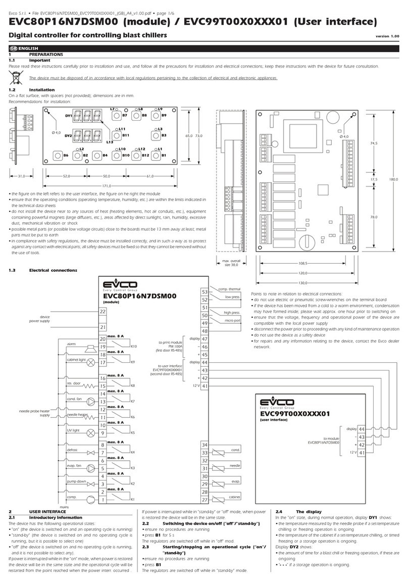 Evco EVC80P16N7DSM00 manual