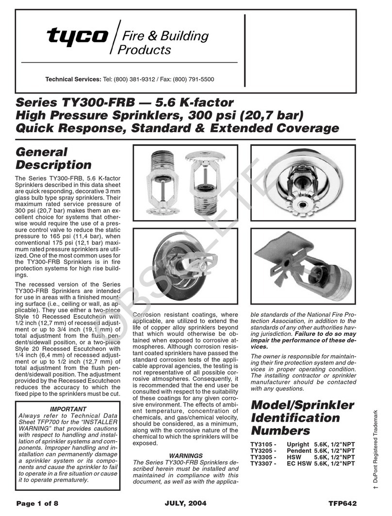 Tyco Fire Product TY300-FRB User manual