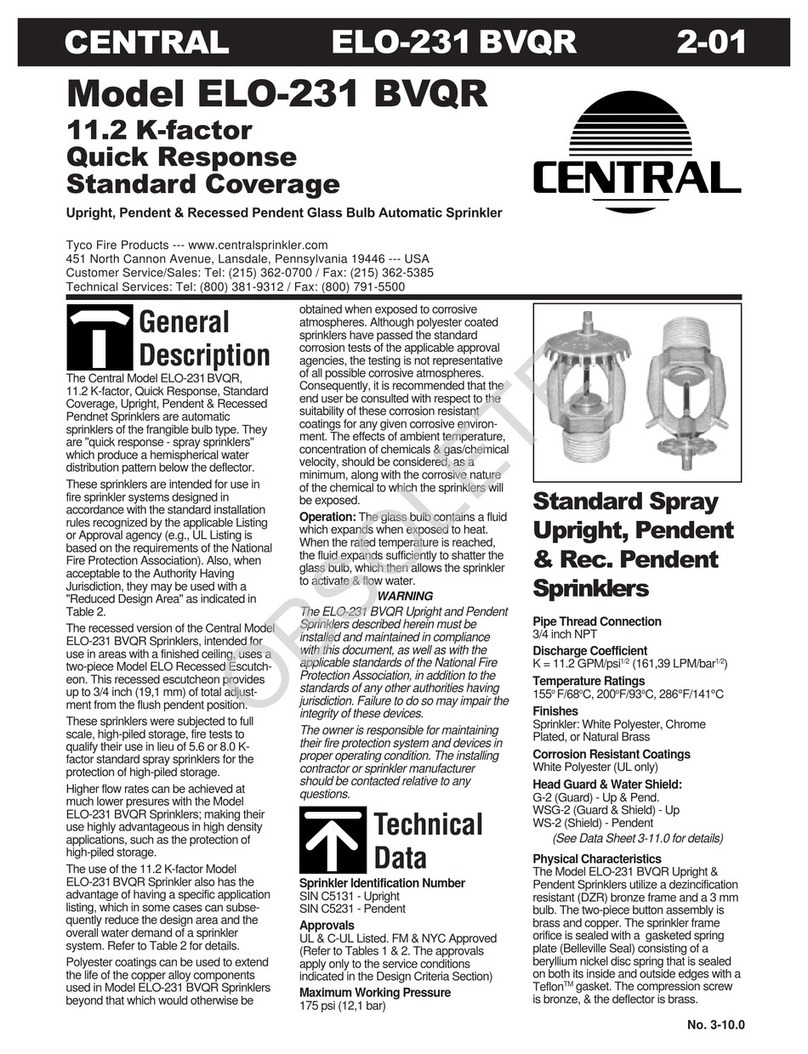 Tyco Fire Product CENTRAL ELO-231 BVQR instruction manual