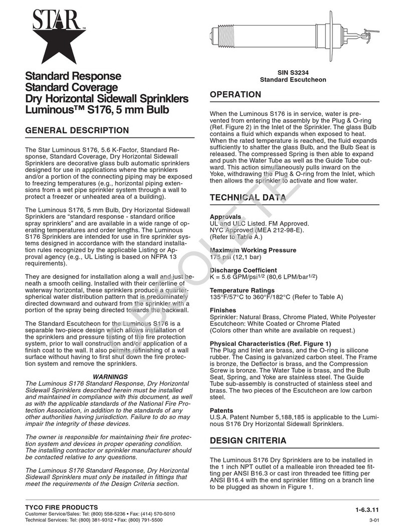 Tyco Fire Product Star Luminous S176 User manual