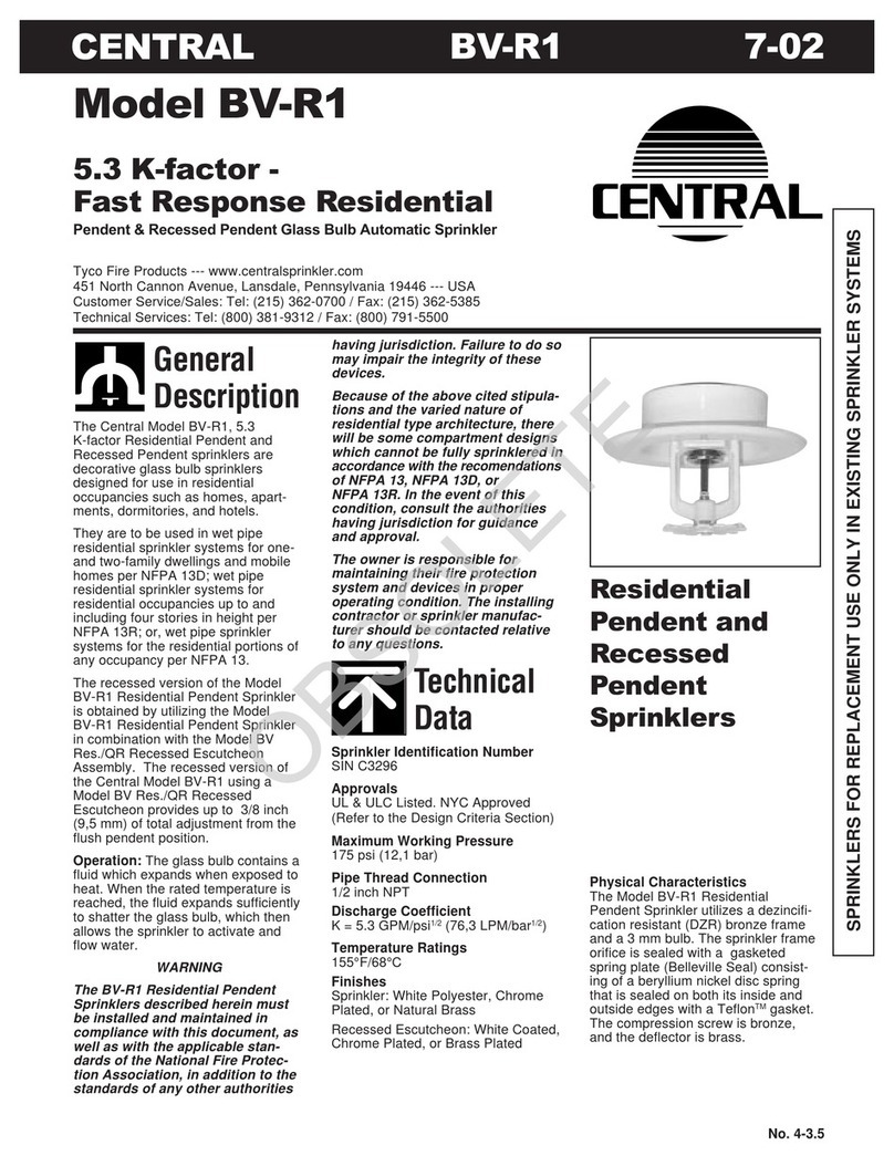 Tyco Fire Product CENTRAL BV-R1 instruction manual