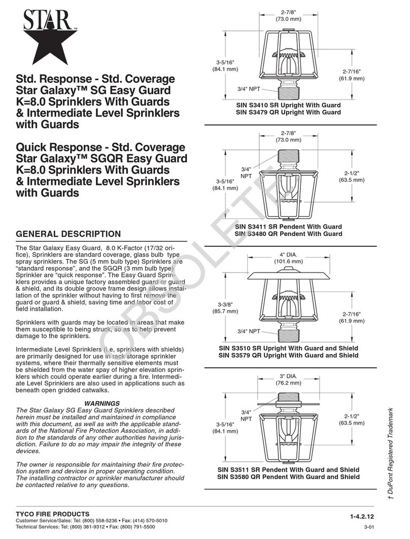 Tyco Fire Product Star Galaxy SG instruction manual