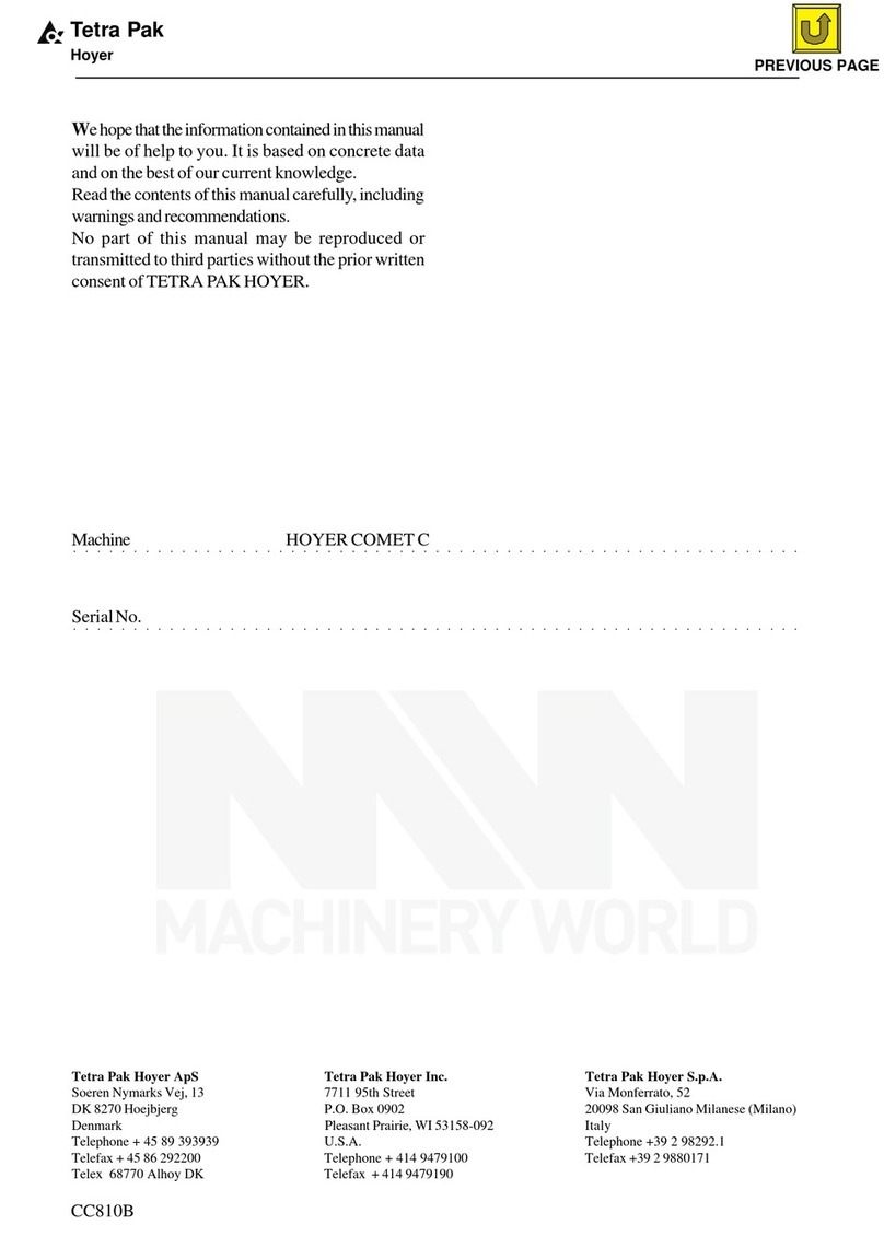 Tetra Pak HOYER COMET C User manual
