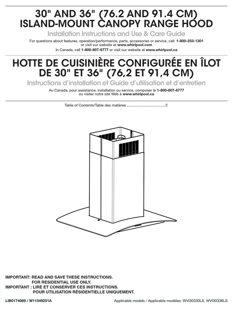 Whirlpool WVI30330LS Installation Instructions and Use & Care Guide Whirlpool WVI30330LS Installation Instructions and Use & Care Guide