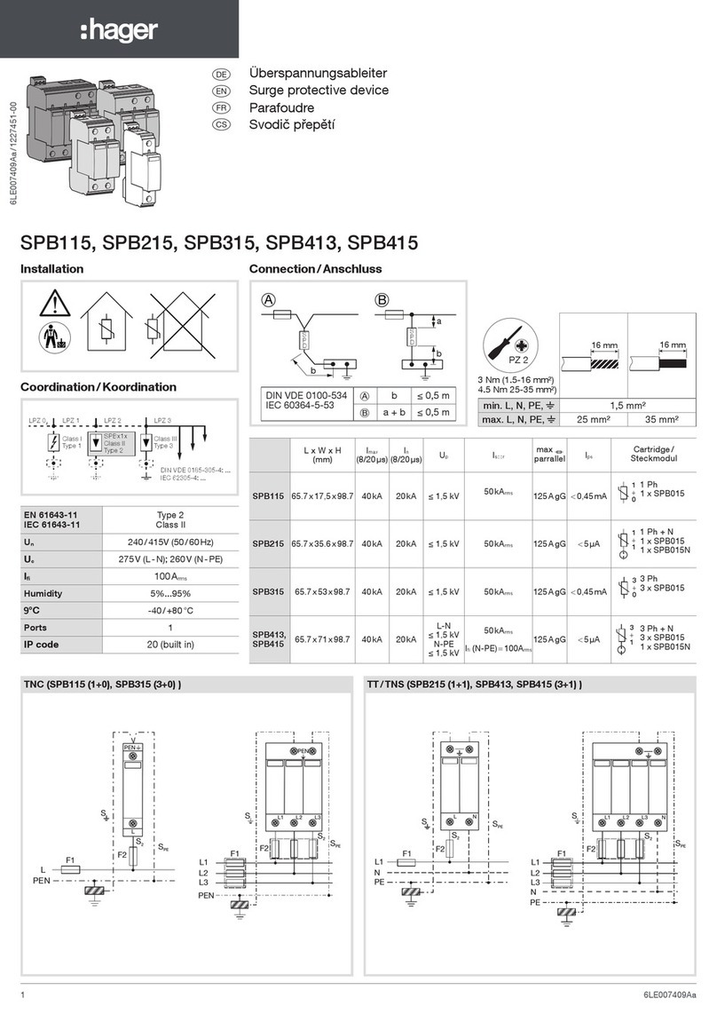 hager SPB115 User manual