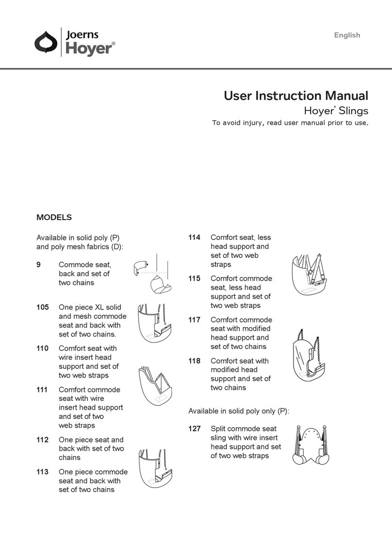 Joerns Hoyer Slings Operator's manual