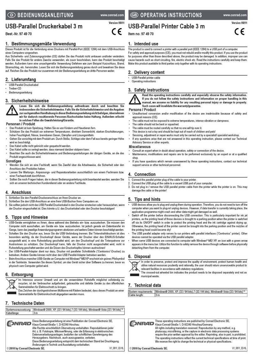 Conrad 97 49 70 User manual