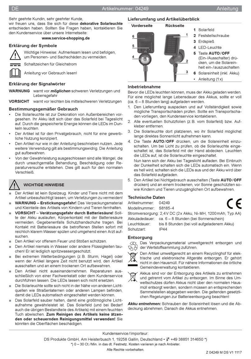 DS Produkte S8185-4 instructions