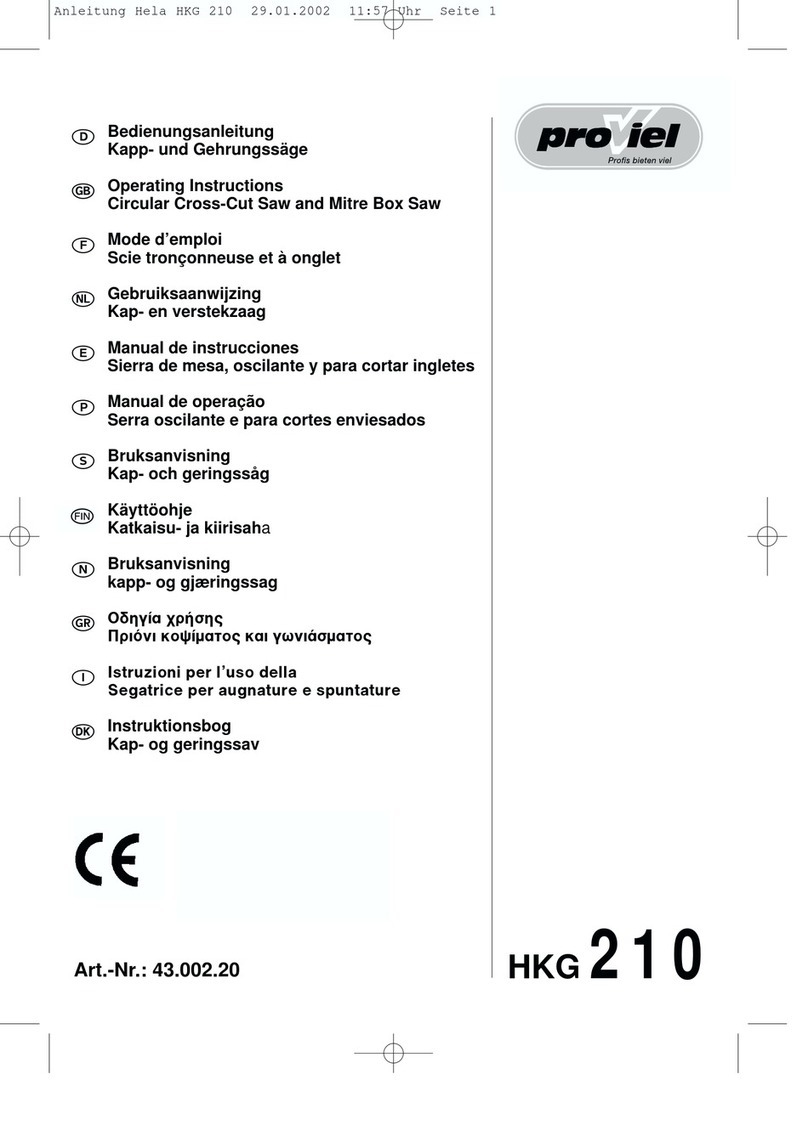 Proviel HKG 210 operating instructions