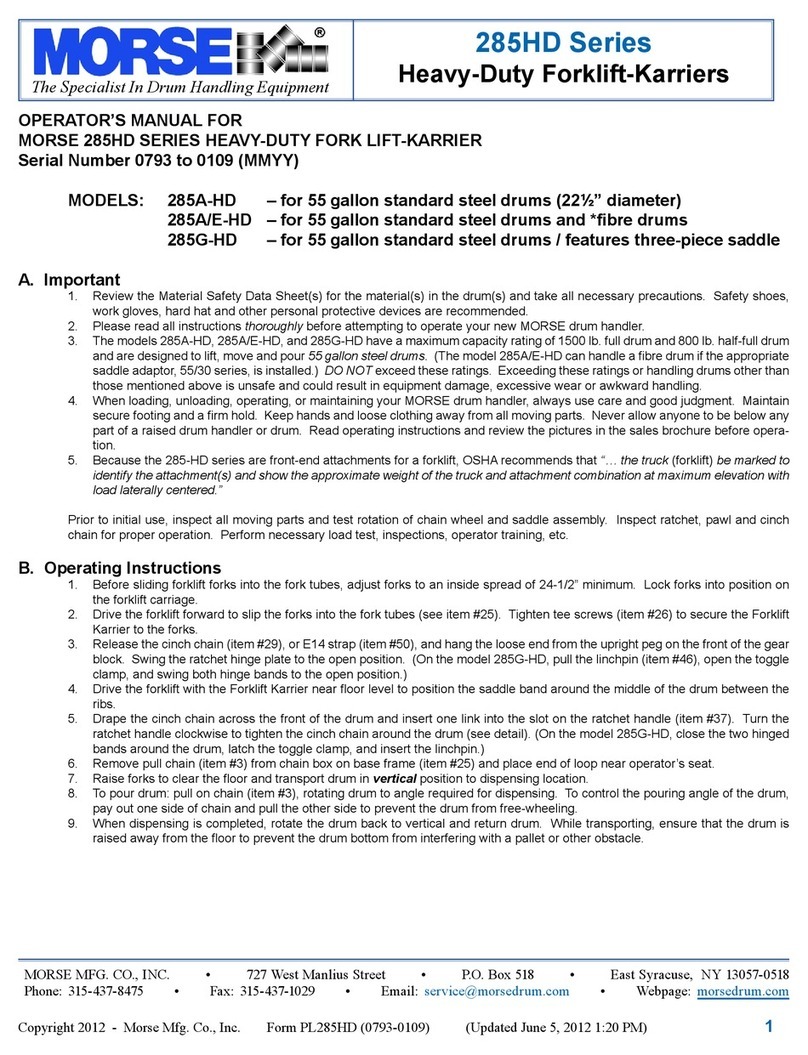 morse 285G-HD Operator's manual