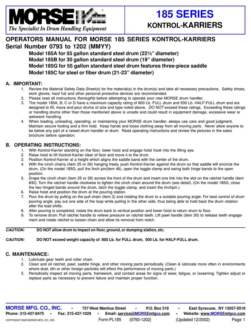 morse 185 Series User manual
