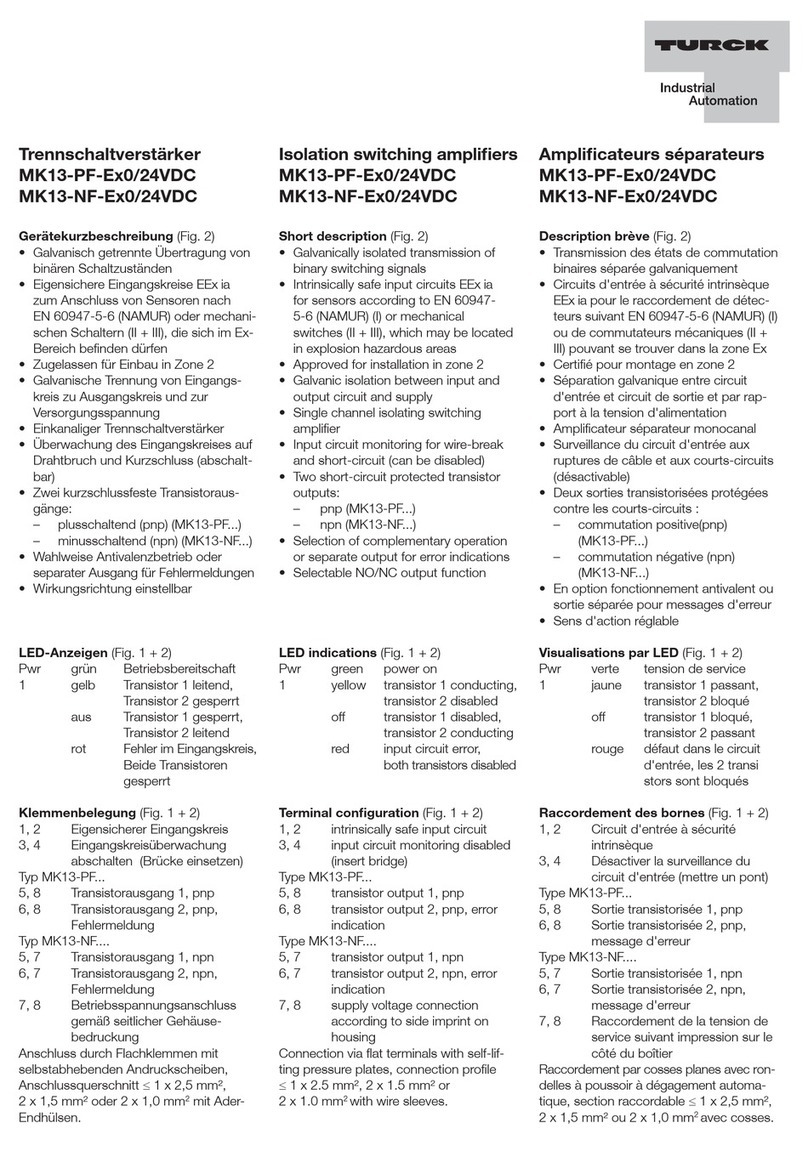 turck MK13-PF-Ex0/24VDC User manual