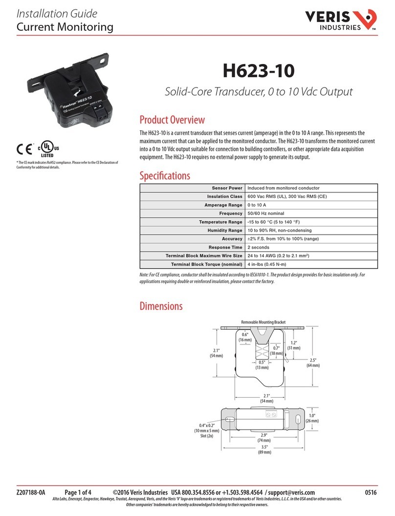 Veris Industries H623-10 User manual