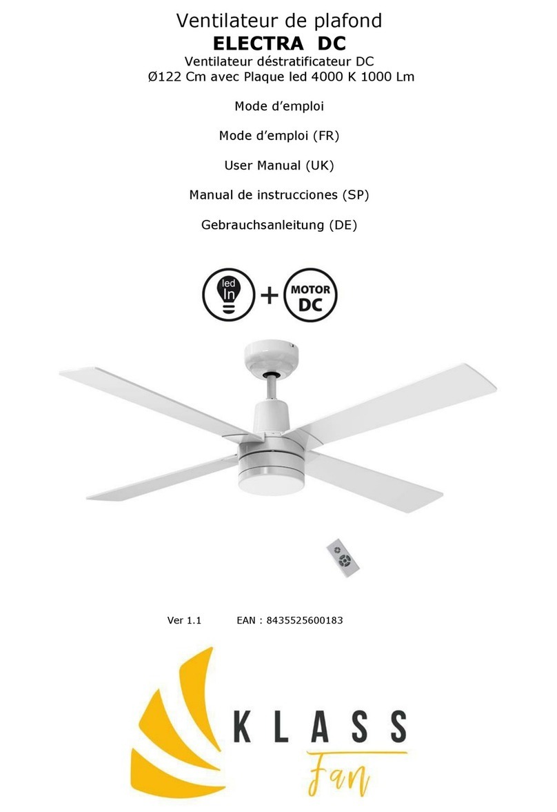 KLASS Fan ELECTRA DC user manual