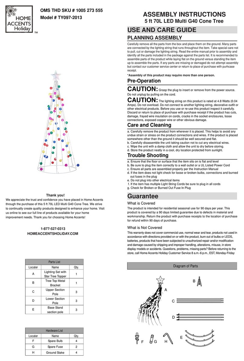 Home Accents Holiday TY097-2013 Assembly instructions