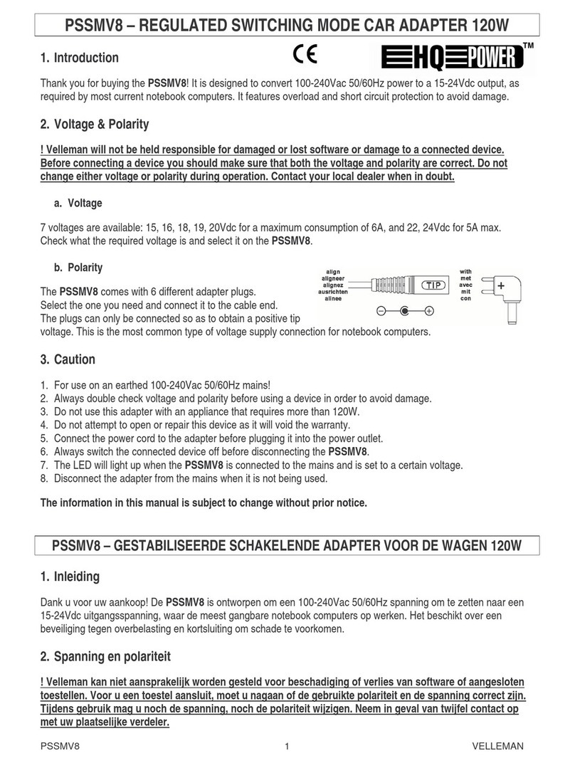 Velleman PSSMV8 User manual