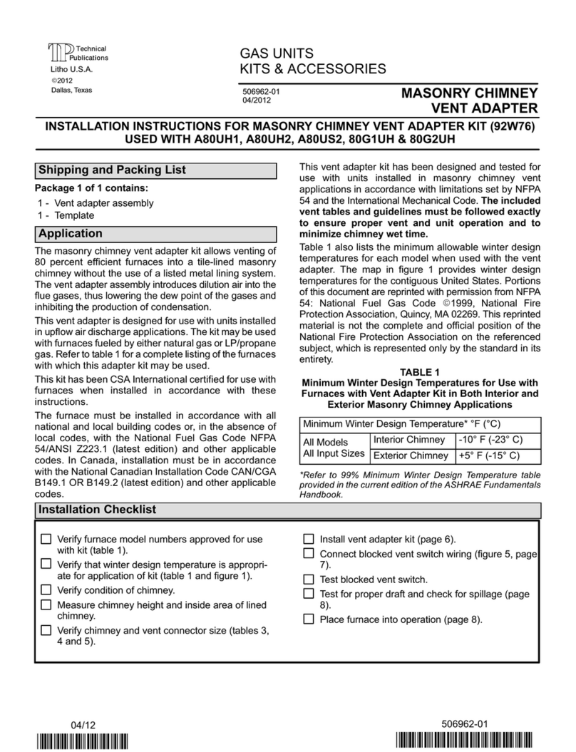 Lennox 92W76 User manual